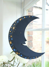 Load image into Gallery viewer, Large Midnight Man on the Moon Board Decoration by East End Press