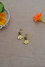 Load image into Gallery viewer, Yellow Pumpkin Flower Hoops