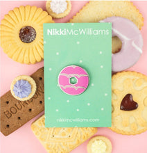 Load image into Gallery viewer, Pink Glitter Party Ring enamel badge