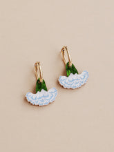 Load image into Gallery viewer, Carnation Hoops in Blue/White