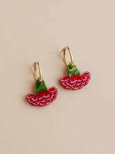 Load image into Gallery viewer, Carnation Hoops in Red/Pink