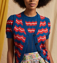 Load image into Gallery viewer, Shirley Waist Coat in dark blue marbled