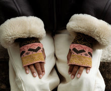 Load image into Gallery viewer, Fairisle Fiadh Wrist Warmers in Kelp by Black and Beech