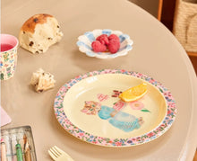 Load image into Gallery viewer, Pink vintage cat melamine plate by Nathalie Lété for Rice