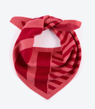 Load image into Gallery viewer, Pink and Red stripe wool triangle scarf