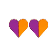 Load image into Gallery viewer, Split Heart Studs by FizzGoesPop