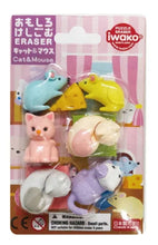 Load image into Gallery viewer, Iwako Cat and Mouse erasers