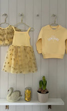 Load image into Gallery viewer, Lemon tutu dress with gold sparkly hearts
