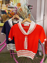 Load image into Gallery viewer, Sailor knitted top - Navy