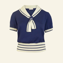 Load image into Gallery viewer, Sailor knitted top - Navy