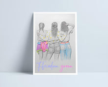 Load image into Gallery viewer, Three Girls (All variations) - A4 Prints by Niki Pilkington