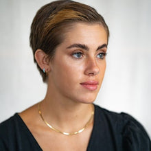 Load image into Gallery viewer, Turquoise Gold Vermeil Huggie Hoop Earrings