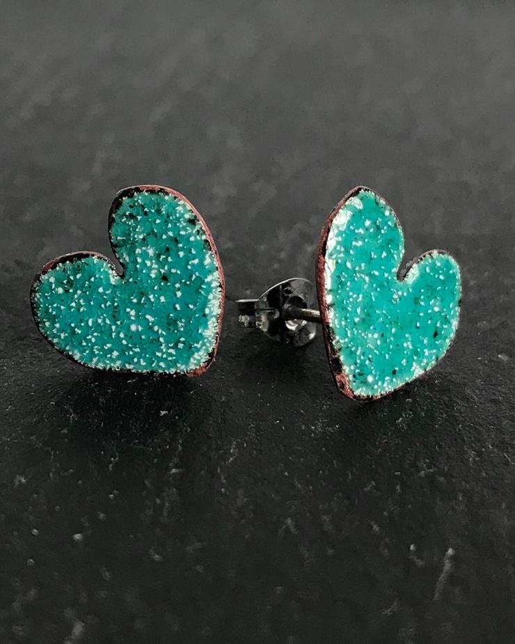 Turquoise heart stud on sale earrings