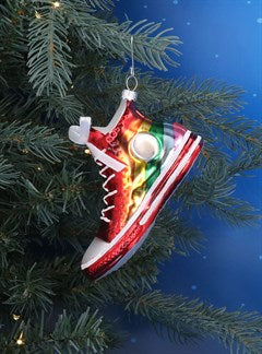 Rainbow High Top Sneaker Glass Decoration