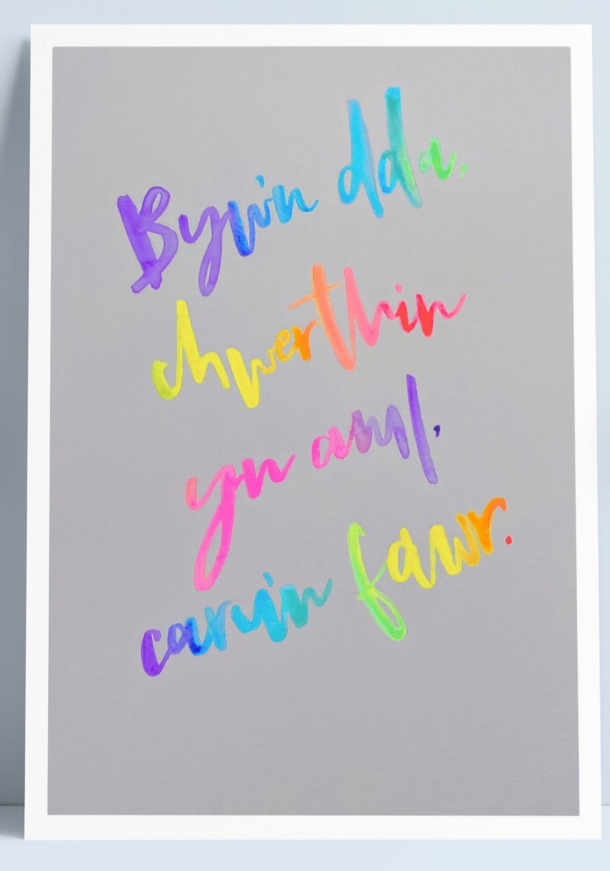 "Byw'n dda, chwerthin yn aml, caru'n fawr" A4 Print By Niki Pilkington