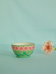 Ceramic Bowl with Embossed Flower Design