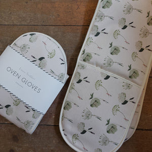 Green Flowers oven gloves