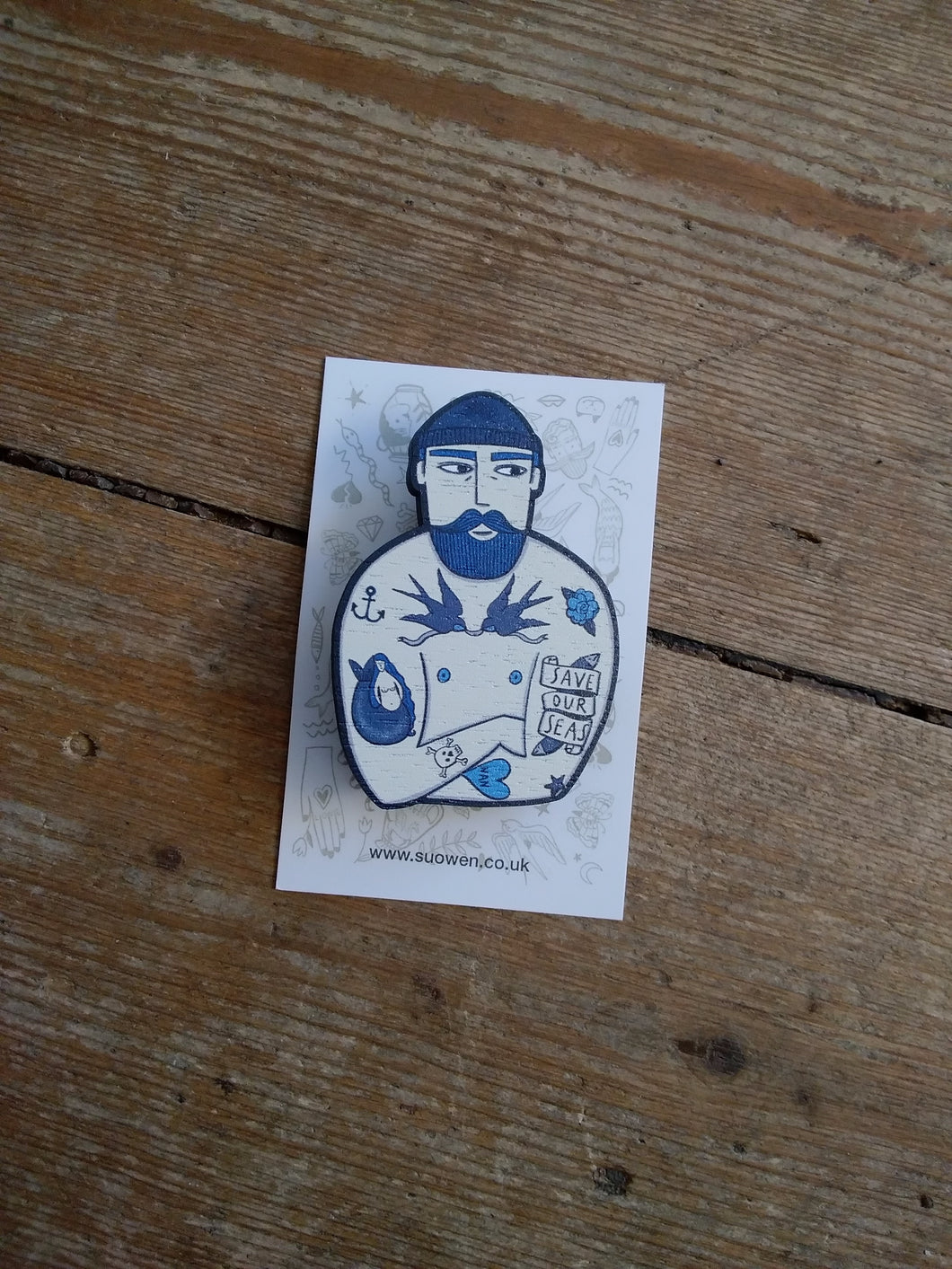 Tattooed Sailor Pin Brooch