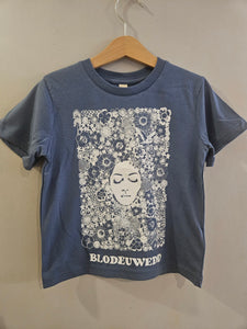 Blodeuwedd kids T shirt in Faded Denim