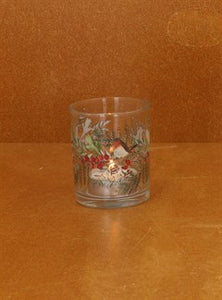 Mini Robin and Berries Glass Nite Lite Pot