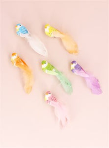 Pastel Poly & Featherd Clip-on Bird Decoration