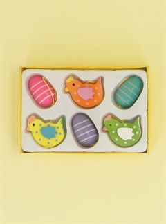 Hens and Eggs Wooden Decorations - box of 6
