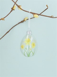 Daffodil Glass Egg Decoration