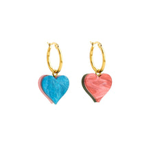 Load image into Gallery viewer, Reversible Heart Hoop Earrings by Fizz Goes Pop
