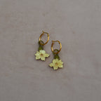 Yellow Pumpkin Flower Hoops