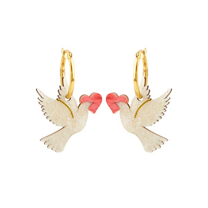 Lovebirds Hoop Earrings by Fizz Goes Pop
