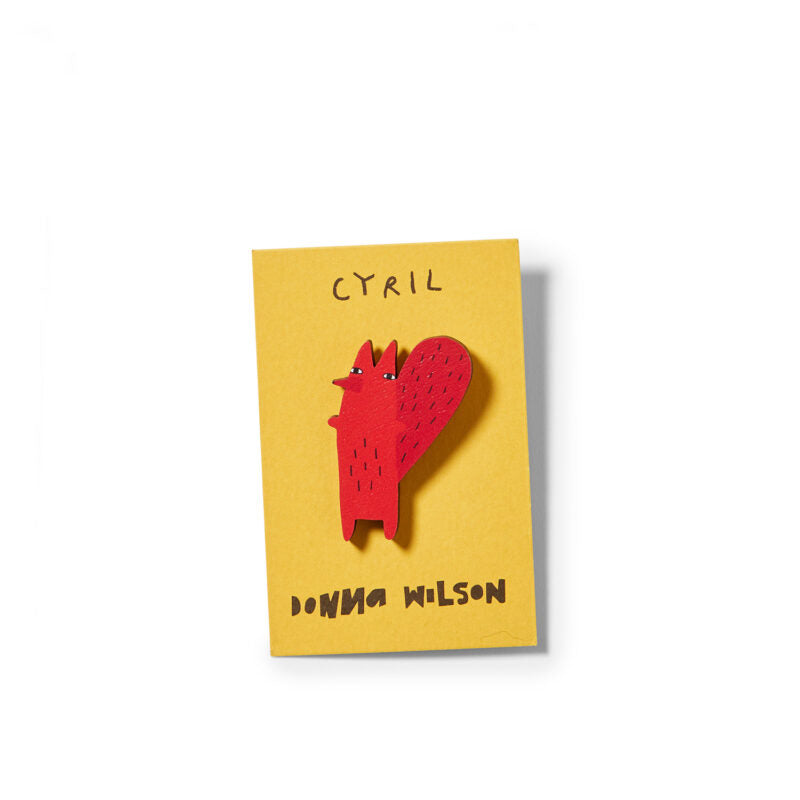 Cyril Squirrel Pin Badge by Donna Wilson