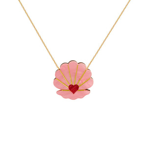 Pink Clam Necklace by Fizz Goes Pop
