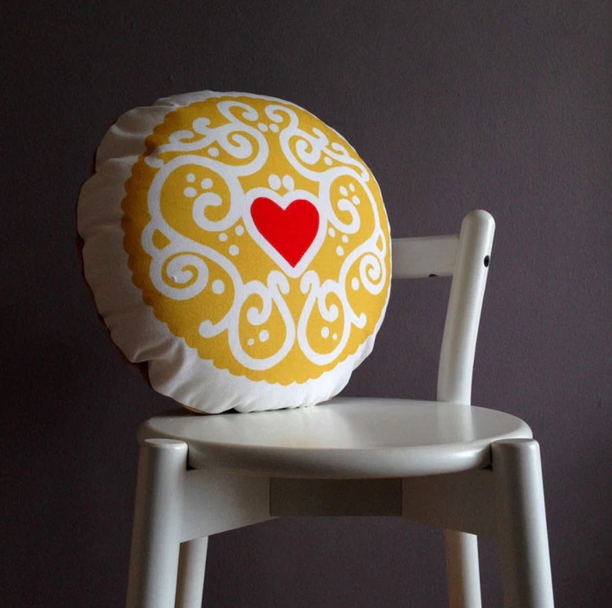 Jammy Heart Printed Cushion