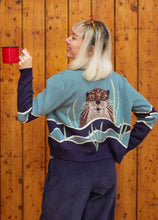 Load image into Gallery viewer, Vera Blue Otter Jacquard cardigan
