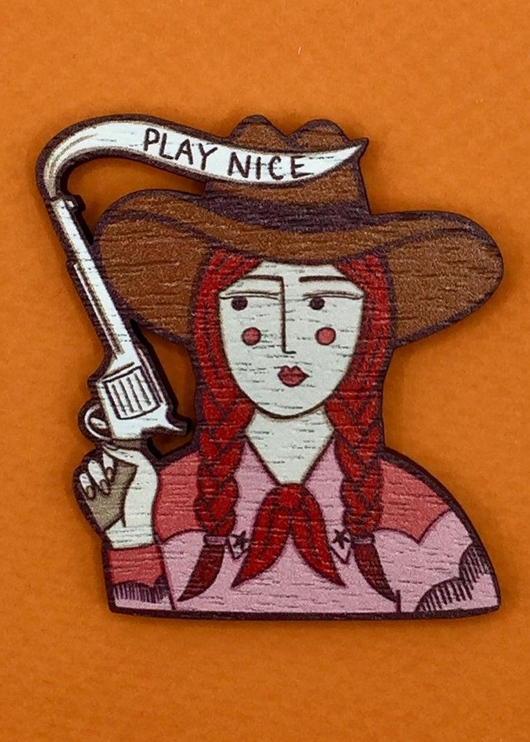Cowgirl Pin Badge