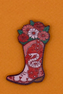 Cowboy Boot pin badge