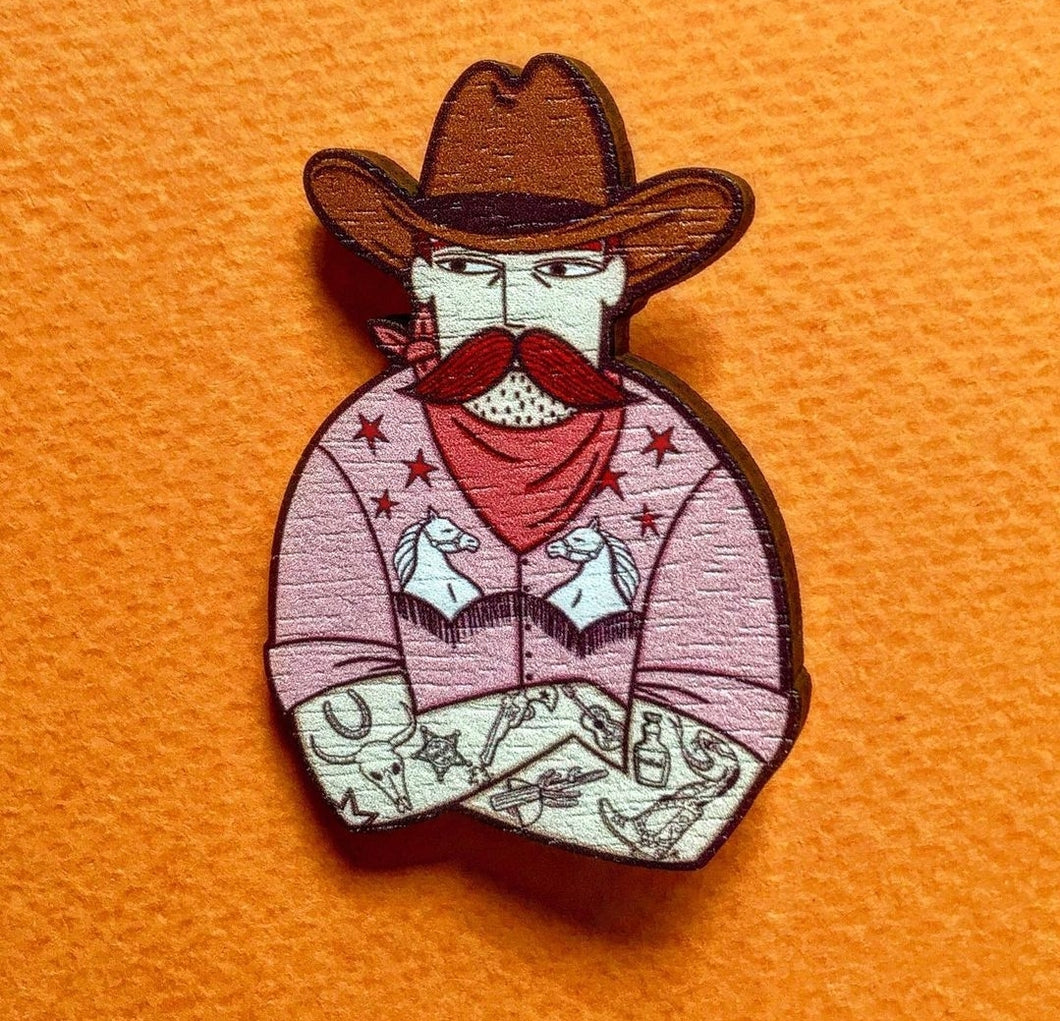 Cowboy Pin Badge
