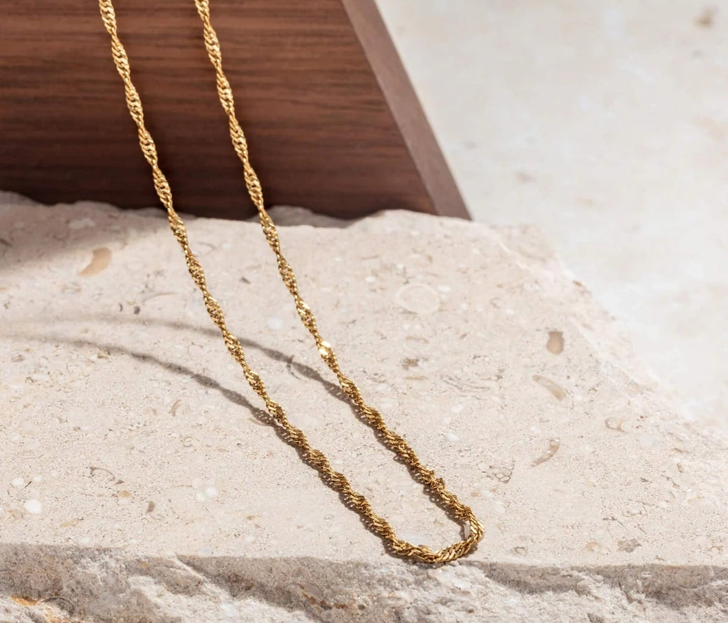 Gold vermeil twisted rope chain