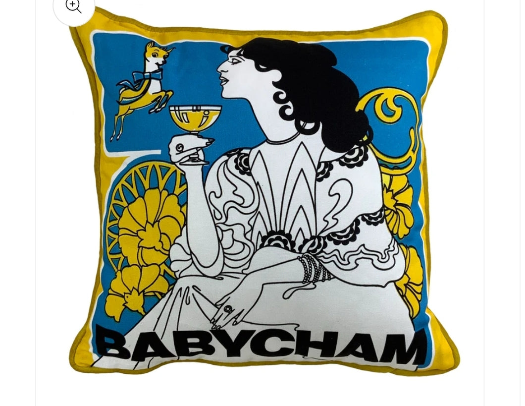 Babycham Cushion by The Neighbourhood Threat