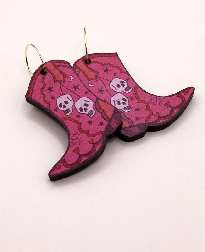 Cowboy boot earrings