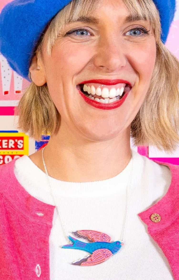 Blue Bird necklace by Tatty Devine x The Printed Peanut