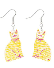 Load image into Gallery viewer, Cat Wearing a Ribbon Earrings by Tatty Devine x The Printed Peanut

