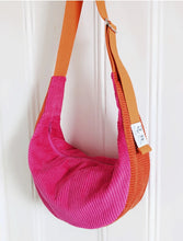 Load image into Gallery viewer, Orange/Pink cord sling bag
