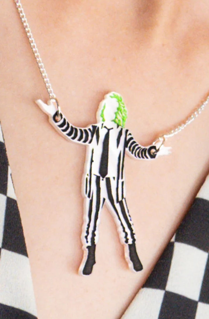 Beetlejuice Suit necklace