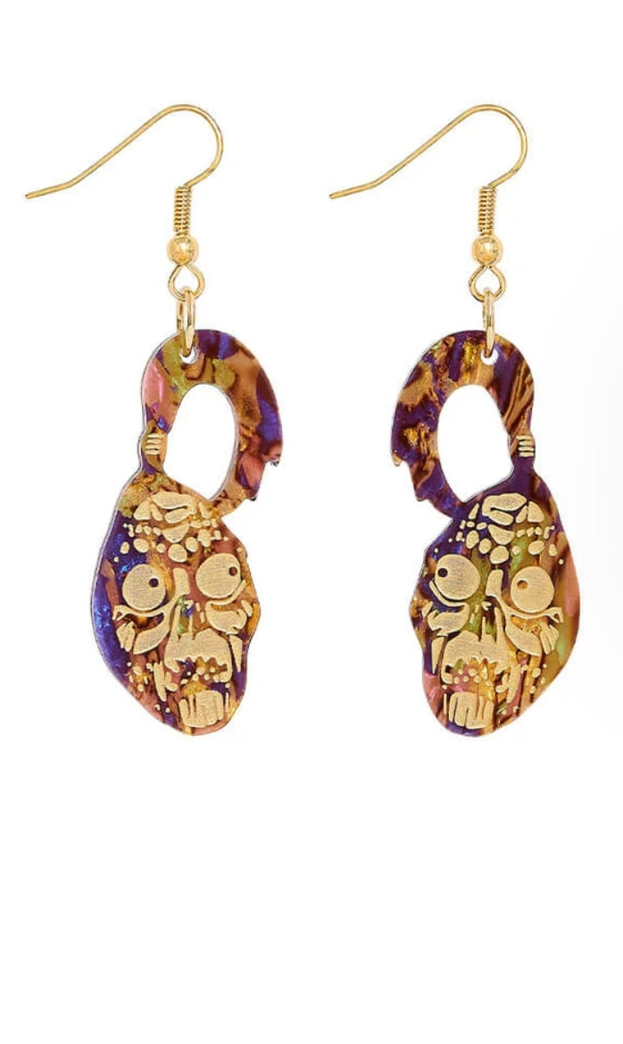 Beetlejuice Shrunken Head earrings