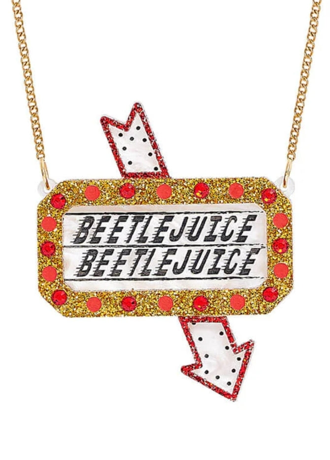 Beetlejuice Beetlejuice Sign necklace