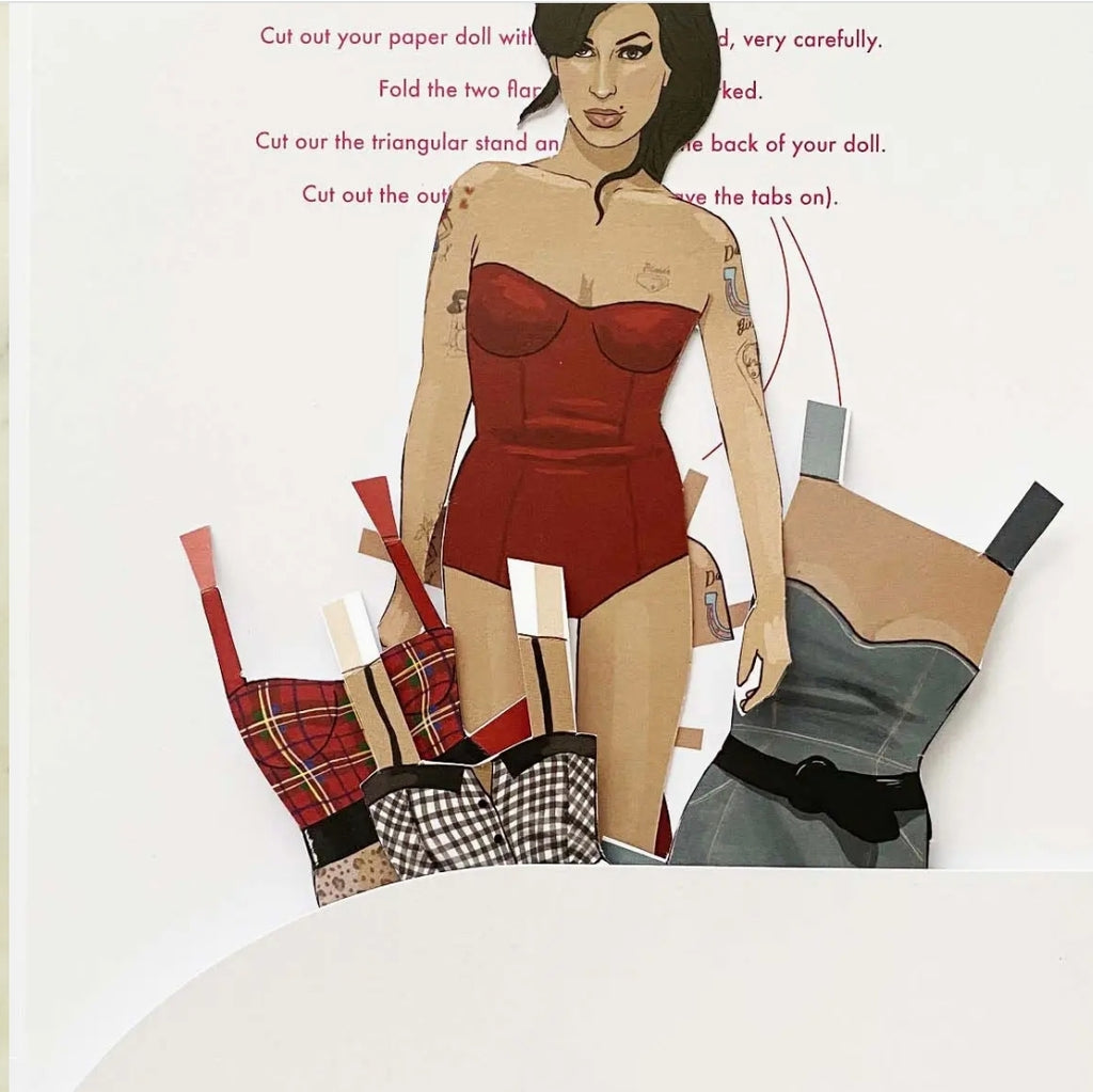 Amy Winehouse paper dress up doll and colouring book