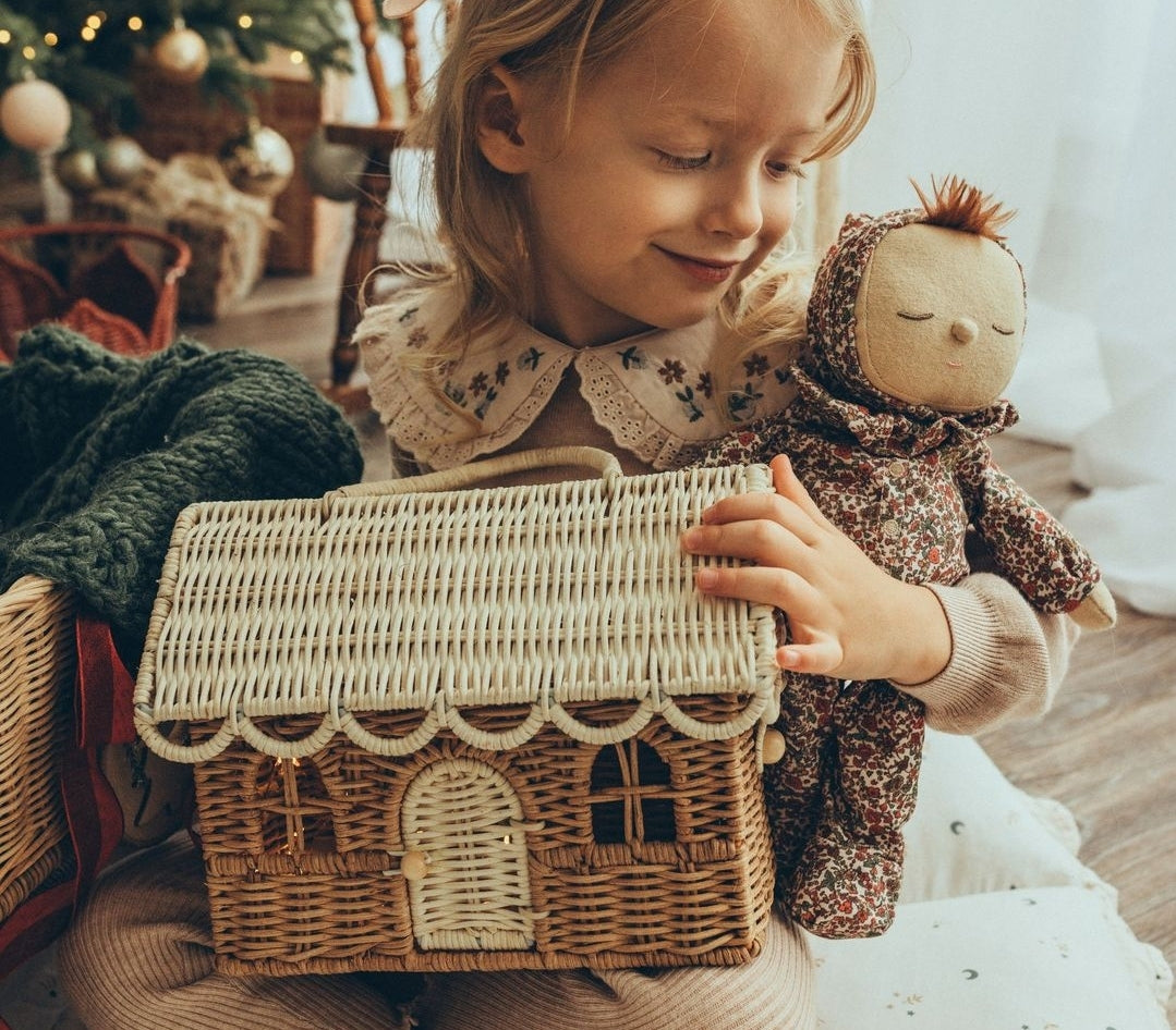 Gingerbread Casa Clutch basket by Dinkum Dolls by Olliella