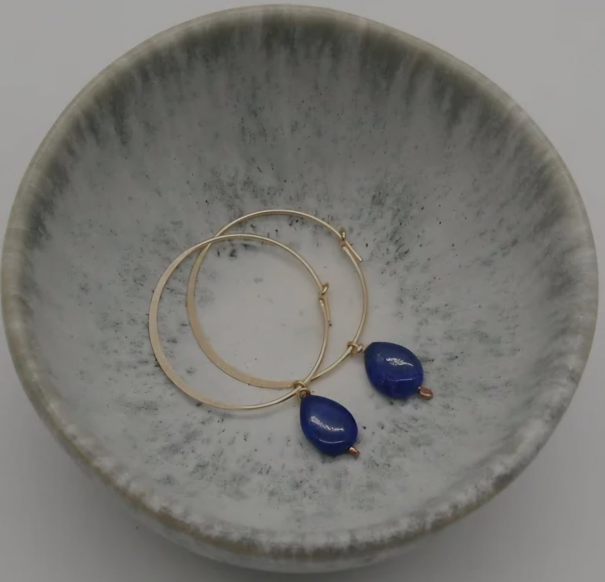Lapis Lazuli gold filled hoop earrings