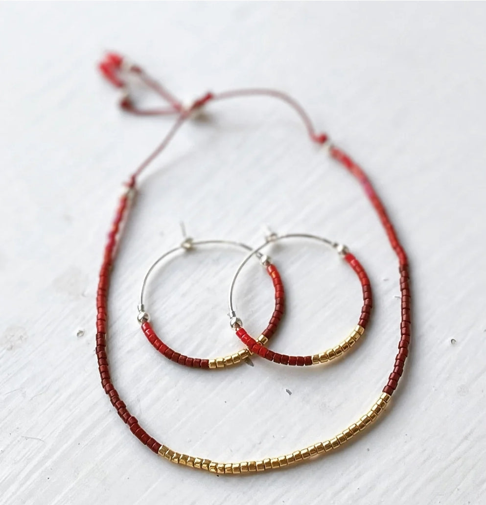 Miyuki Beads Hoops by Lora Wyn